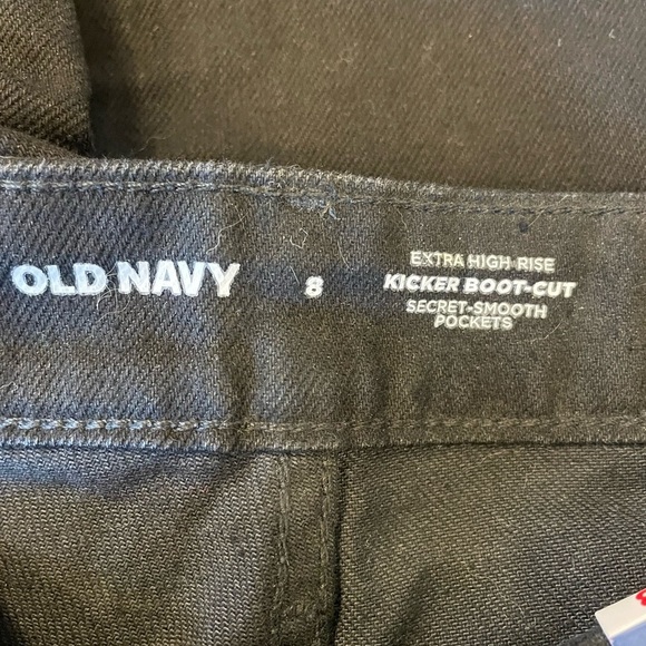 Old Navy Extra High Rise Kicker Boot Cut Black Jeans SZ 8 NWT - Picture 5 of 6